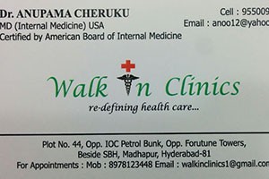 Walk In Clinics - Madhapur, Hyderabad